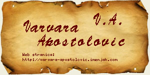 Varvara Apostolović vizit kartica